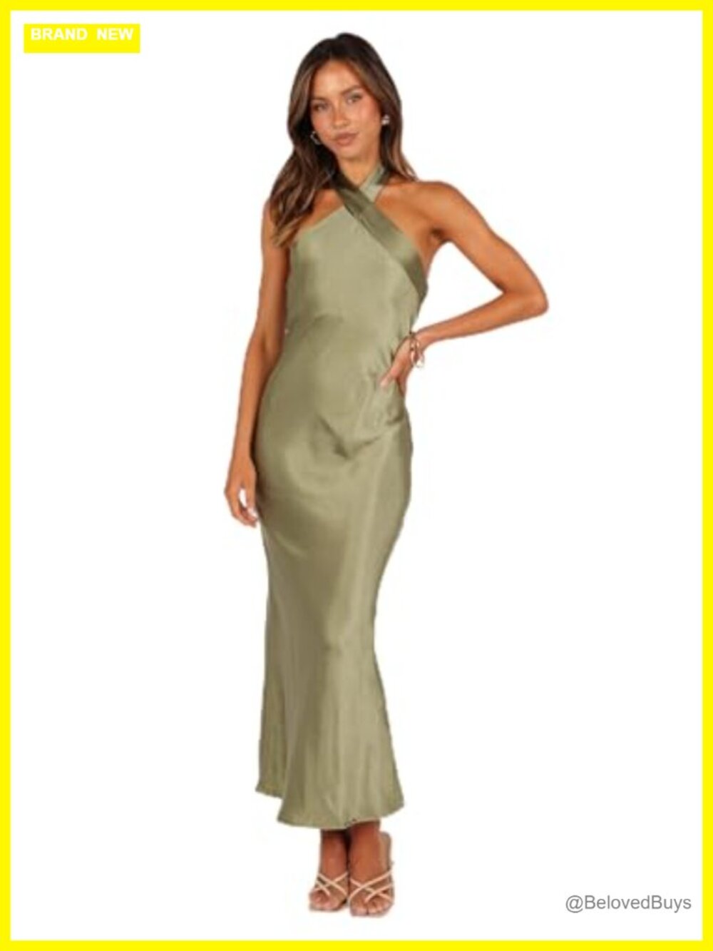 Maxi Halter Dress with Tie Neck and Relaxed Drop Design